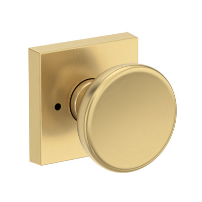 Solvang Privacy Knob with Contemporary Square Rose in Venetian Bronze