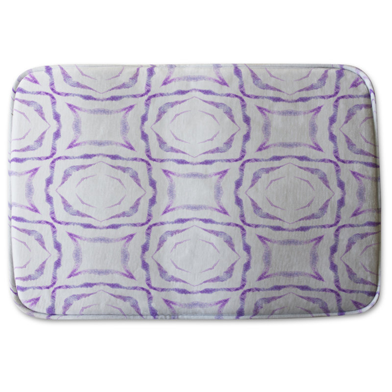 Pelfrey Memory Foam Non-Slip, Geometric 3, Purple, Floral And Ancient Geometry