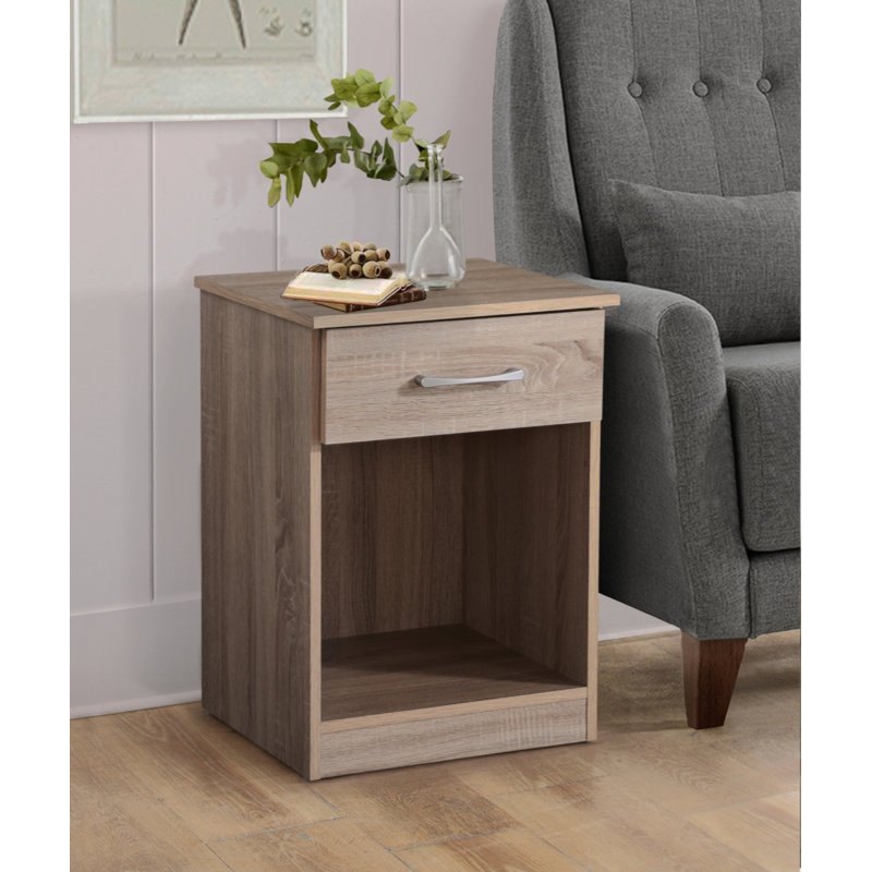 Table de chevet Harrel pour espaces décontractés, Marron clair