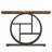 41.3 Inch Industrial Console Table with 4-Tier Rustic Brown Shelves, Unique Circle Metal Frame for Storage and Display, Narrow Entryway Accent-1837834521