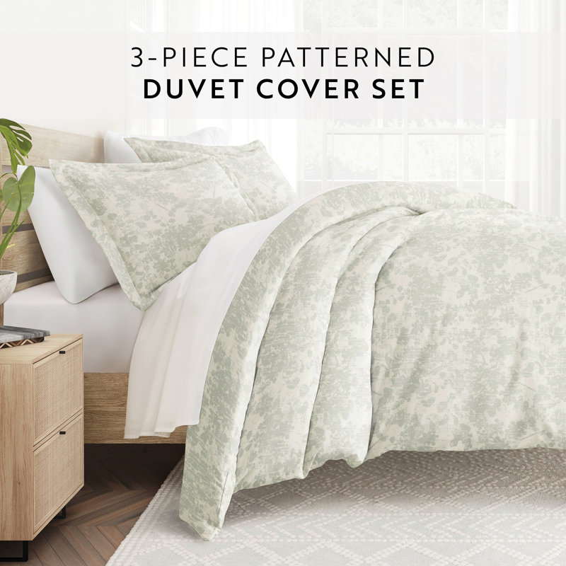 Ultra Soft Green Floral Pattern Twin Bedspread Cover Set