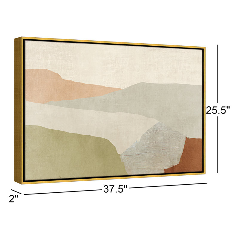 «Elspeth Pastel Views - Floater Frame», peinture sur toile, H 25,5 po x l 37,5 po, Gold