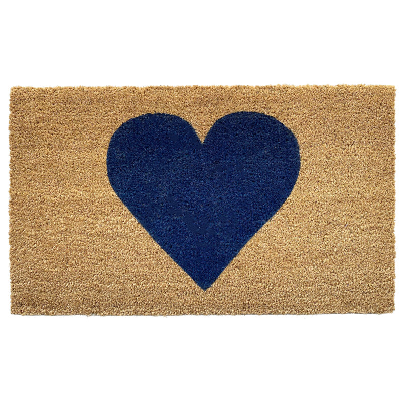 Tapis d'extérieur antidérapant Grandwood Heart, l 24 po x L 36 po, Naturel / rouge