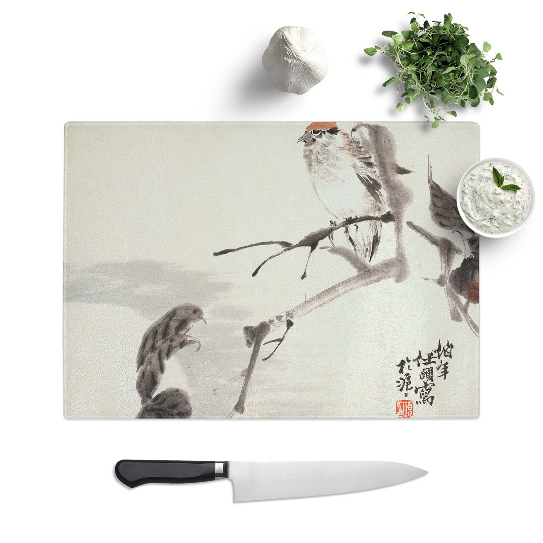 Tempered Glass Birds Chopping Board