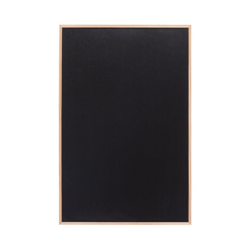 New Basic Bi-Office chalkboard with pine wood frame, 88.5cm H x 58.5cm W x 2.4cm D