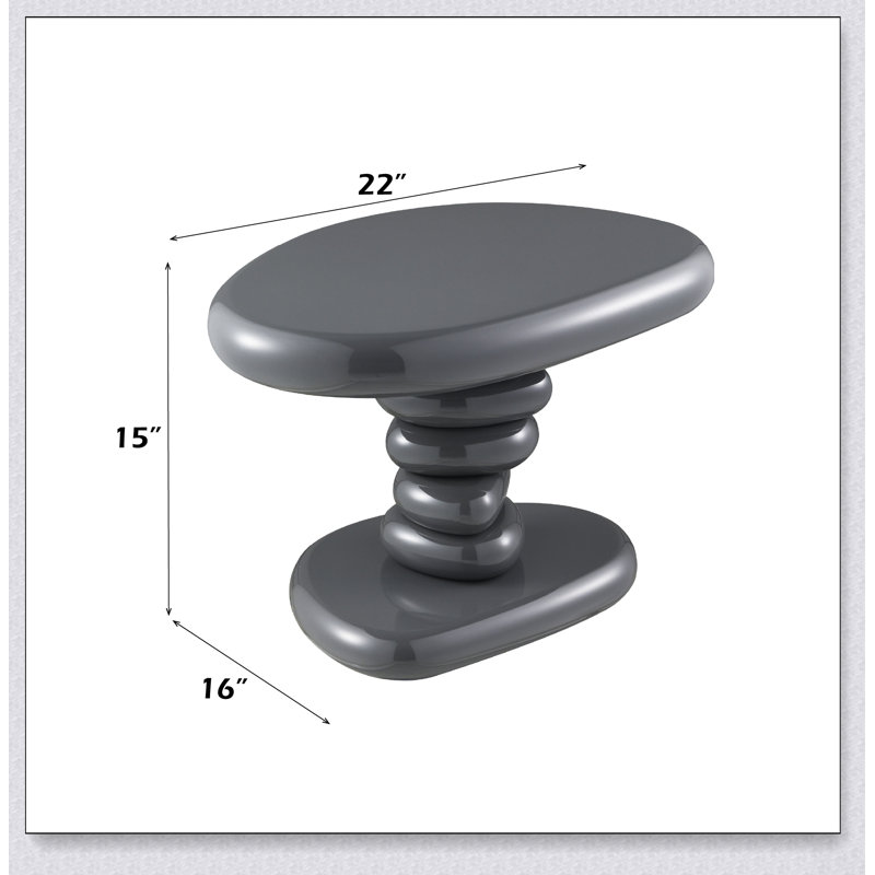 Table de bout ultrabrillante avec plateau épais de 60 mm, parfaite pour les espaces de vie modernes et élégants