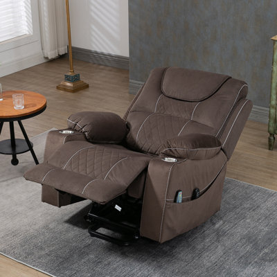 Electric Power Lift Recliner Chair with Massage and Heat for the Elderly, Lie Flat 180 Degrees -  Latitude RunÂ®, 74AAB5B6014F40098AFDF311568D951A