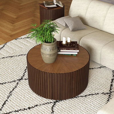 Silva 31.5'' Drum Coffee Table, Fully-Assembled