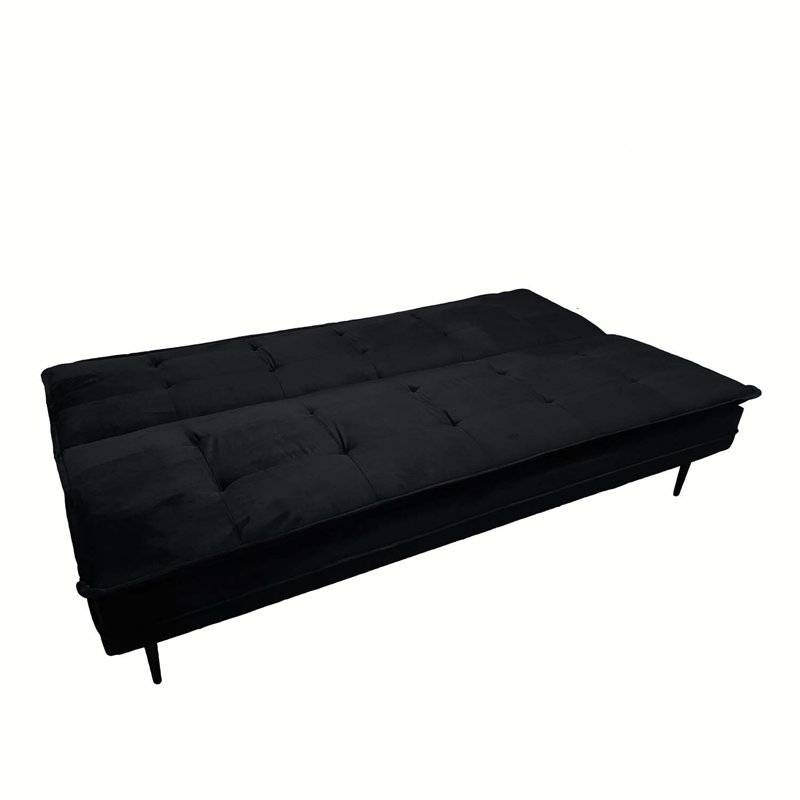 Canapé en velours de 76 po Gyuri, Velours noir