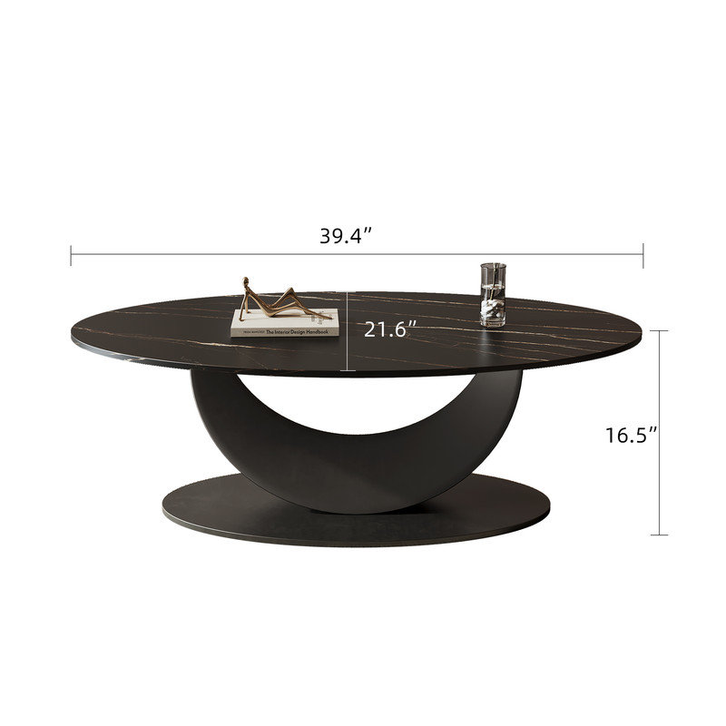 Table basse ovale moderne 40 po Grofu