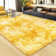 Super Soft Tie-Dyed Yellow Rug, Oversized Living Room Rug, Thick Pile Rug, Fluffy Tufted Room Rug For Room Bedroom Large Cozy Fuzzy Rug Room Home Decor Aesthetic Soft Non Slip Rug Decor Aesthetic, Christmas Decor, Halloween Decor