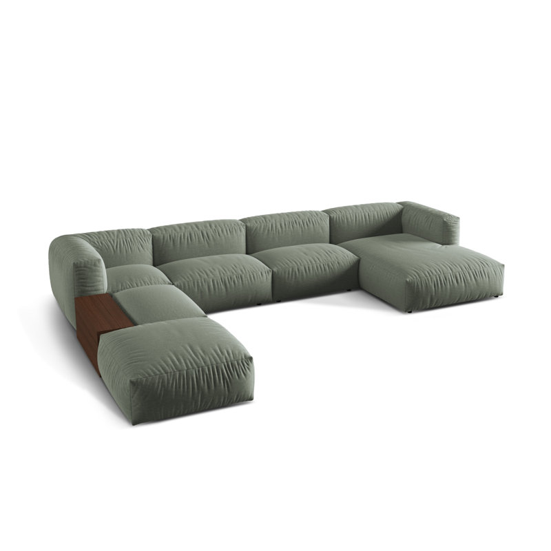 Carce 5 Seater Corner Sofa , Moss Green