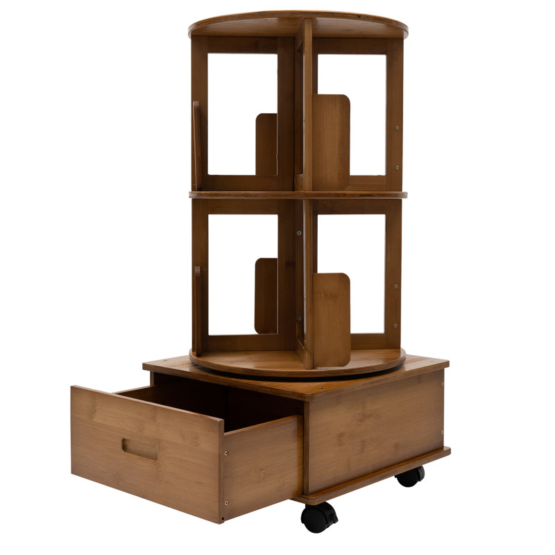 Mitthun Wheel End Table with Storage, Brown