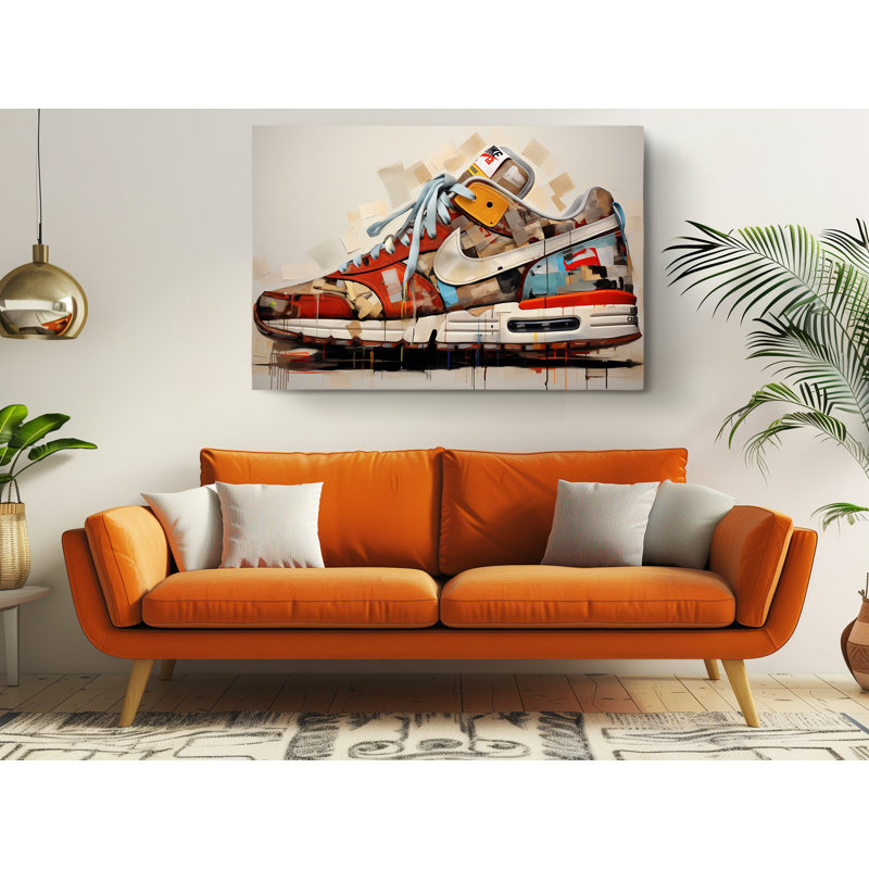 Deconstructed Retro Runner Wrapped Canvas Art, 24" H x 36" W