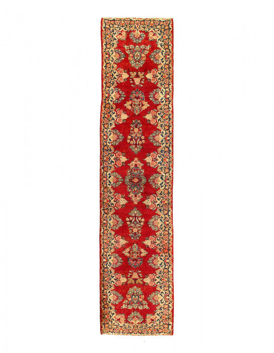Persian Hand Knotted Antique sarouk Runner 2'6'' X 11'