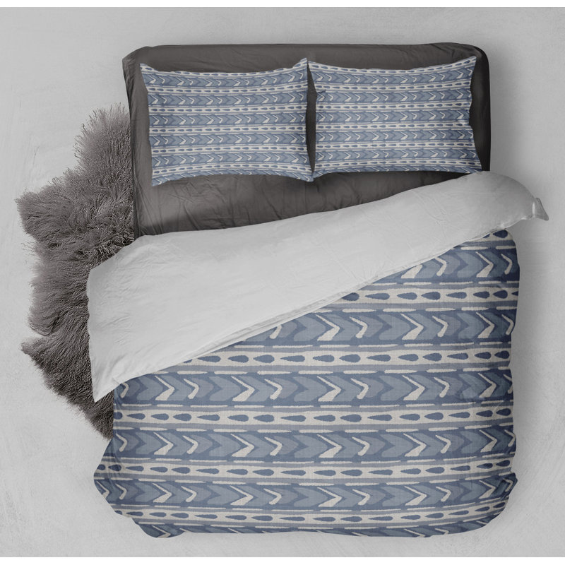 Polyester Twill Striped Duvet Cover, Queen Duvet Cover + 2 Standard Pillowcases