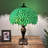 Simoson Tiffany Table Lamp Green Stained Glass Green Leaves LED Bulbs Included 16"W*16"D*24"H
