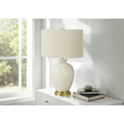 Lighting, 26"H, Table Lamp, Ivory / Cream Shade, Cream Ceramic, Transitional