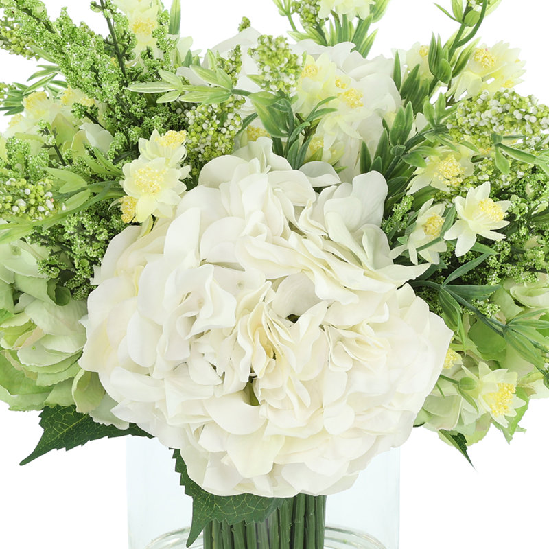 Green and White Hydrangea Arrangement