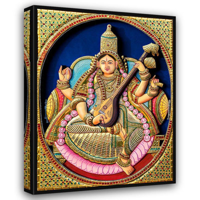 Bungalow Rose Tradelink Inhouse Artist Gallery Wrapped Canvas Art Titled: Tanjore Painting (117_APS4102)