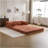 Compression Mahjong Sofa,Convertible Floor Sofa Bed,DIY Boneless Modular Sectional Sofa,No Assembly Required,Circle Fleece Fabric,Oversized 2 Seater With 1 Ottoman,Orange-1697840203