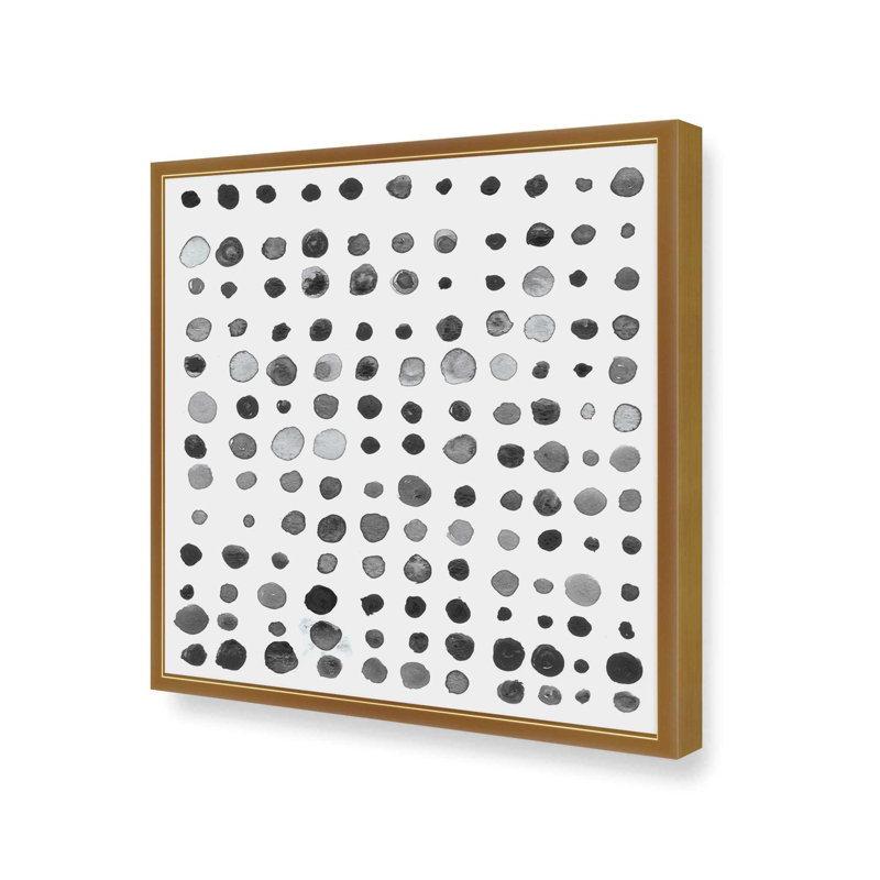 Commande en noir et blanc, Or poli, H 13,75 po x l 13,75 po