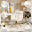 Etian Desk Chair No Wheels 180°Swivel,Makeup Vanity Chair with Gold Legs For Home Office-1283898401