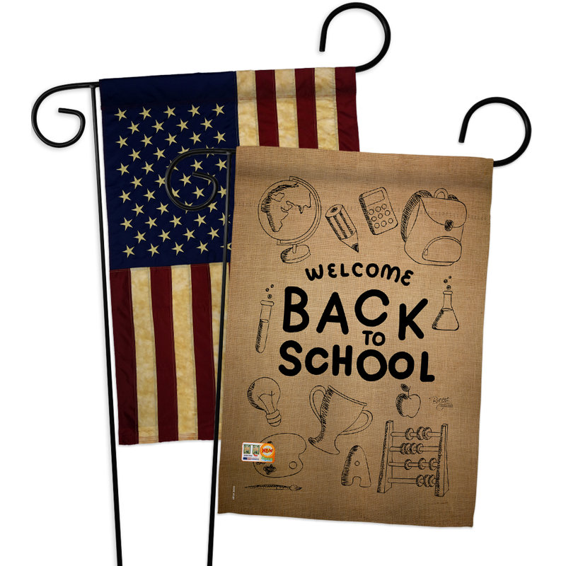 Ensemble de drapeaux de jardin 2 faces h 18,5 po x l 13 po welcome back