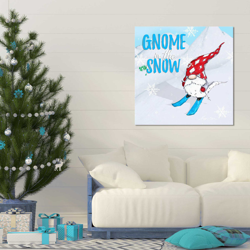 «Gnome Ski Ride», impression, H 28 po x l 28 po x P 1,5 po, Toile tendue