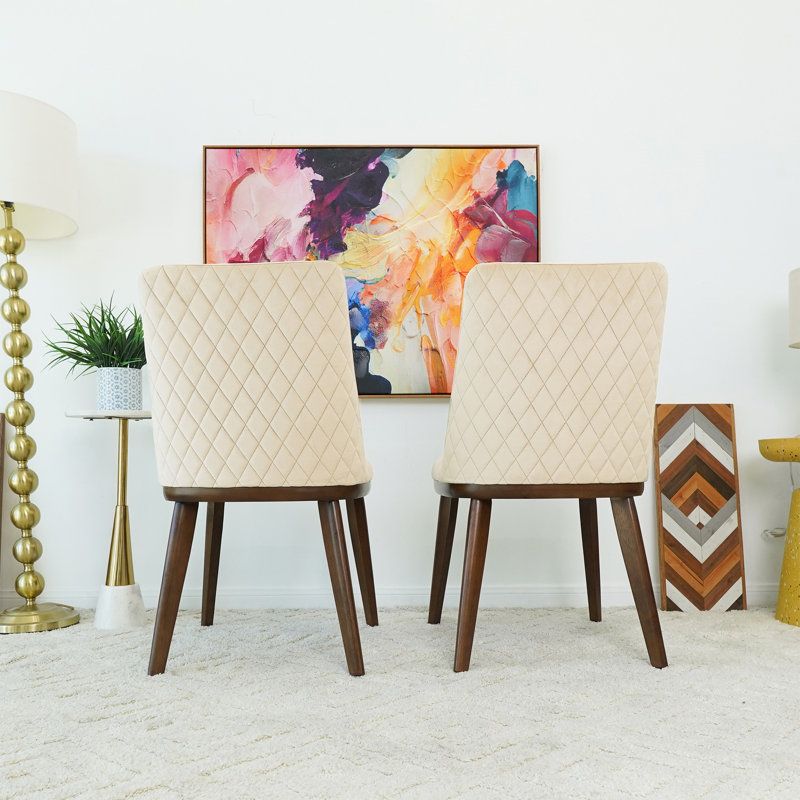 Chaise en velours Xoe, Beige