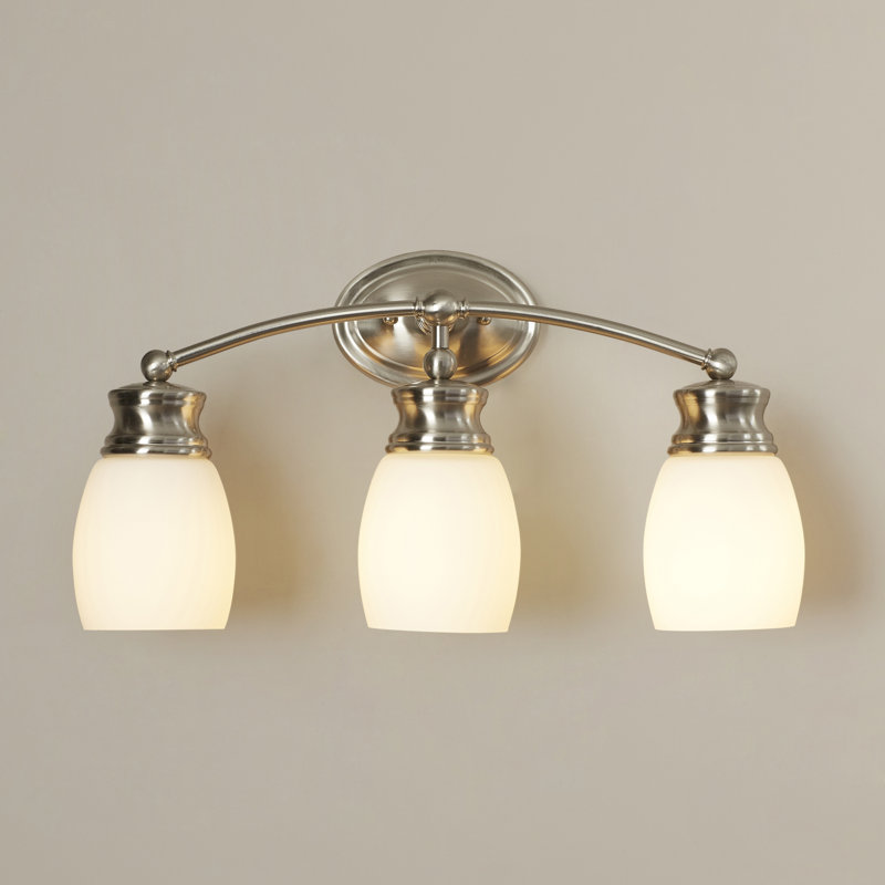 Bevins 3-Light Dimmable Bath Bar in Satin Nickel, Satin Nickel
