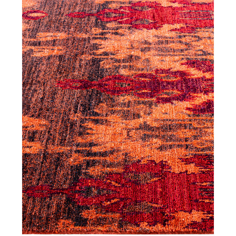 Overdyed Hand-Knotted Wool Modern-Contemporary Pink Area Rug 3' 10" x 6' 3"