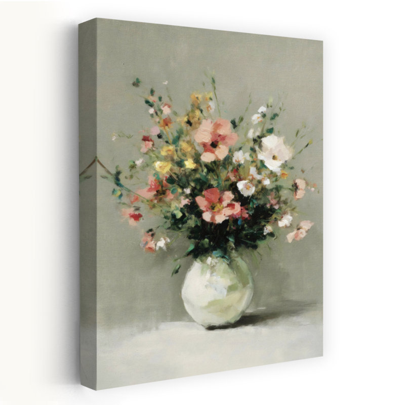 Bouquet abstrait, art mural contemporain, H 24 po x l 16 po