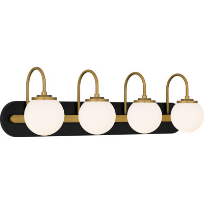 Kaeloni 4-Light Matte Black Bath Light