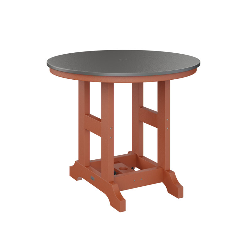 Table de salle à manger Garden Classic, Orange mangue, H 30,87 po x l 38 po x P 38 po, Acier inoxydable martelé