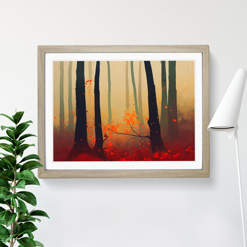 Vibrant Autumn Forest - Framed Print, 34cm H x 46cm W x 2cm D, Oak