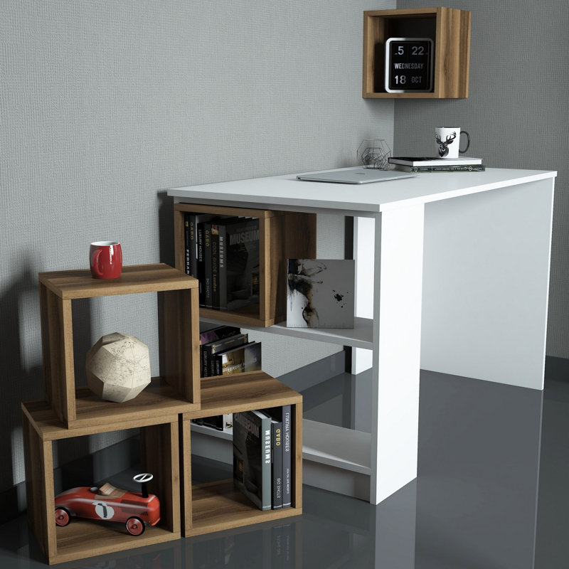 Brookeville Computer Desk, Walnut/White