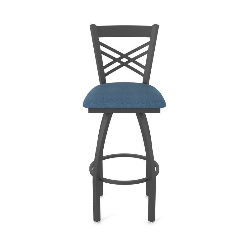 820 Catalina Swivel Stool, Vinyl-Rein Bay, Pewter, Counter Stool (25" Seat Height)