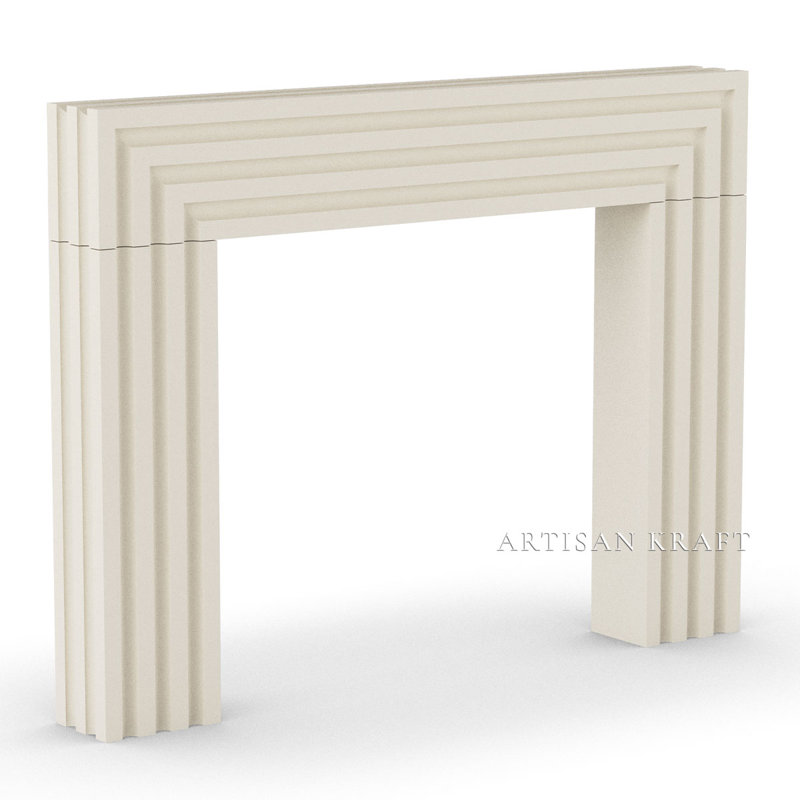 Encadrement de cheminée en pierre Gatsby, Beige, 57"