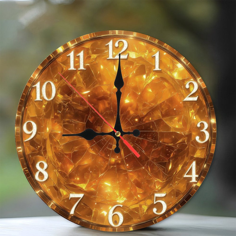 Horloge avec verre doré brisé