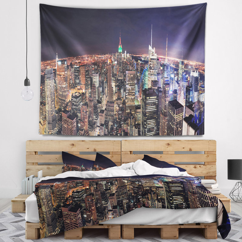 Tapisserie Cityscape NYC Manhattan, H 32 po x l 39 po