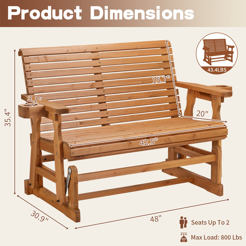 Banc de patio en bois