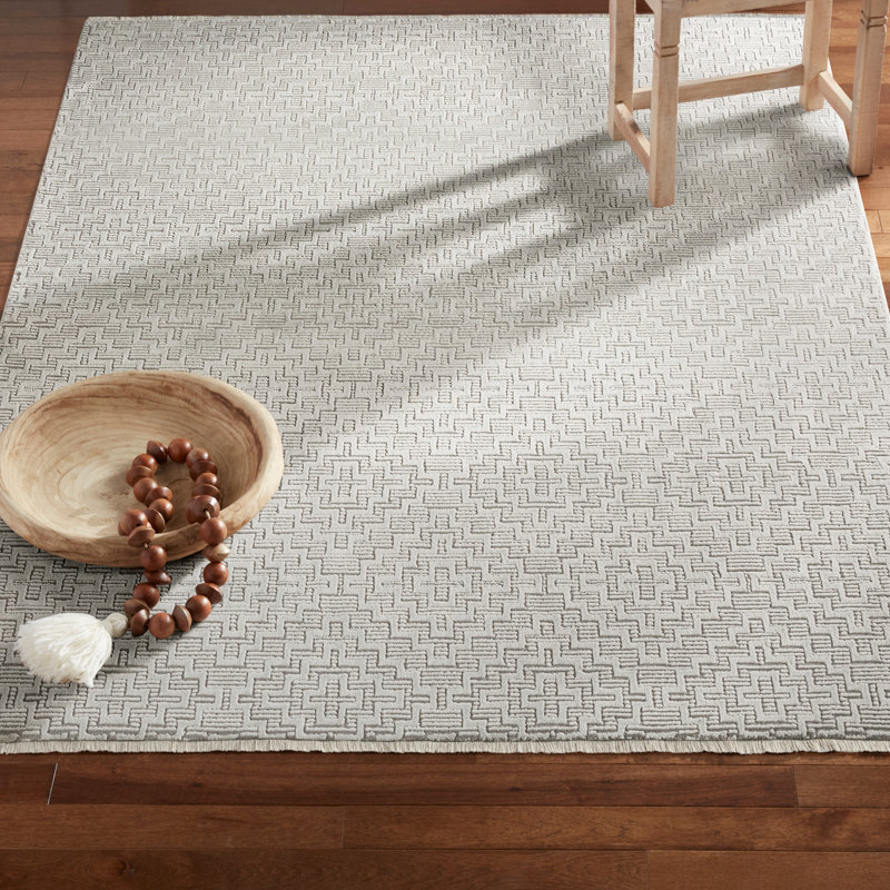 TOWN & COUNTRY LUXE Tretta Modern Geo Area Rug with Plush High-Low Texture, Gray, Rectangle 5'2" x 7'2"