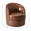 Fauteuil demi-tonneau pivotant en cuir véritable de 29,1 po de largeur-118088574