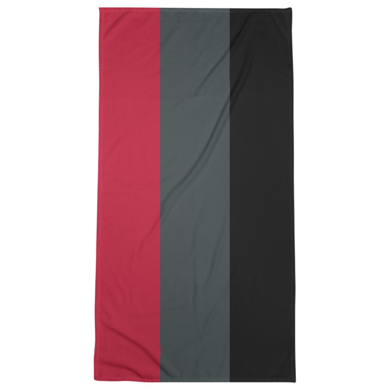Lightweight Bath Towel, Red/Steel Gray/Black, Microfiber