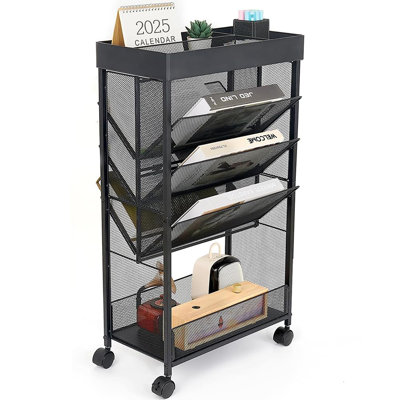 5 Tier Book Carts with Wheels