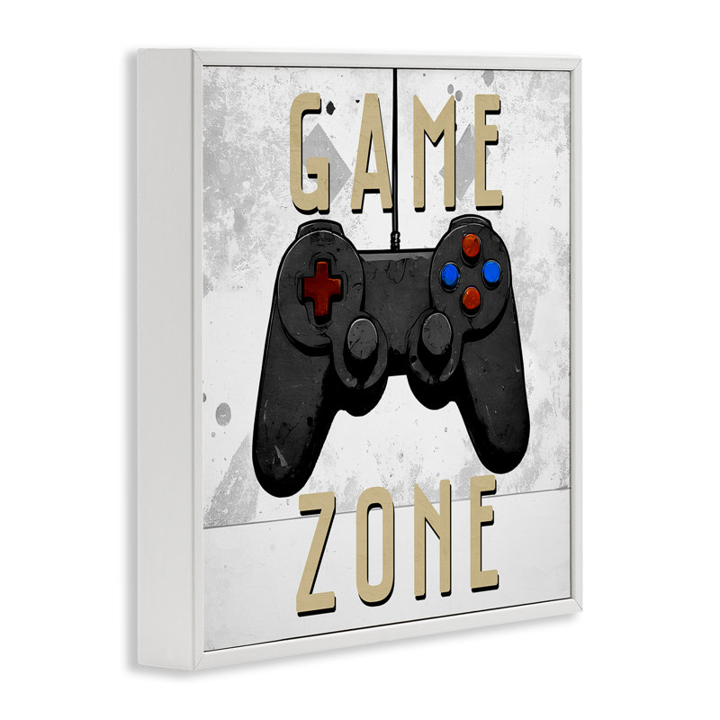 Game Zone Control Framed Giclee, design by Kim Allen, Coastal White Giclee Framed, 17" H x 17" W