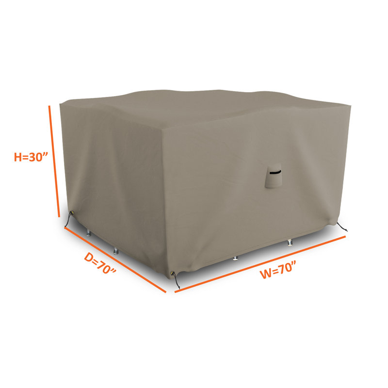 Outdoor Square Dining Table & Chair Set Cover, 1000D PVC-Coated Heavy Duty Waterproof Patio Furniture Cover, UV & Tear-Resistant with Air Vents & Drawstrings