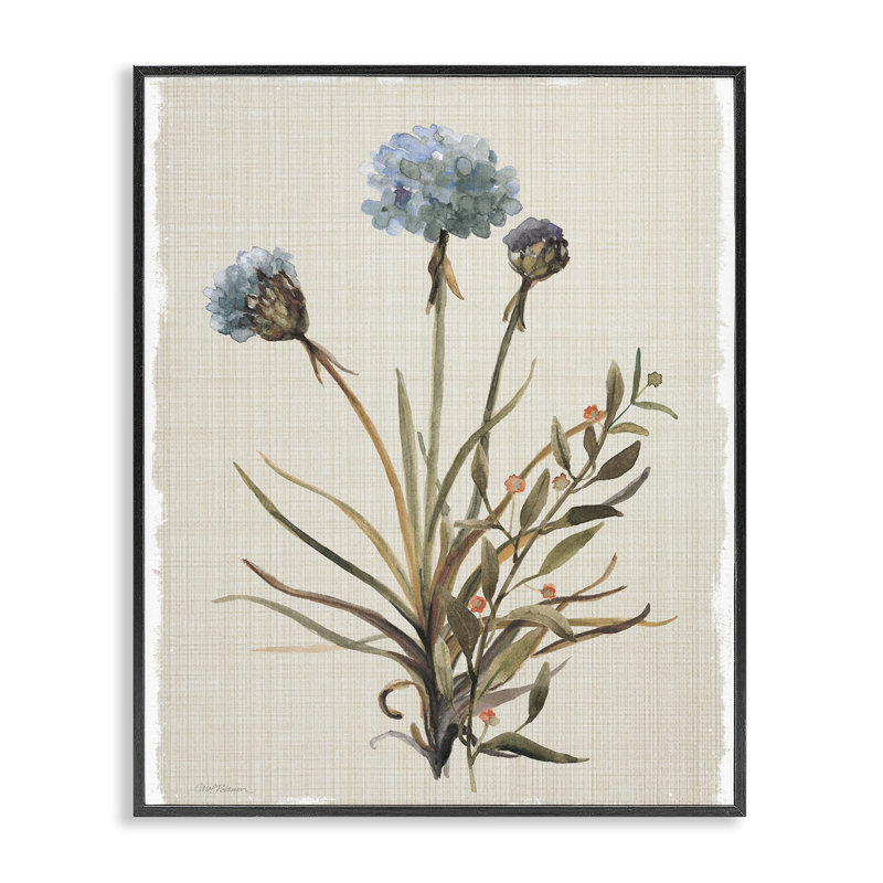 Dessin de giclée naturelle avec bourgeons d'hortensia naturel, design par Carol Robinson, H 14 po x l 11 po