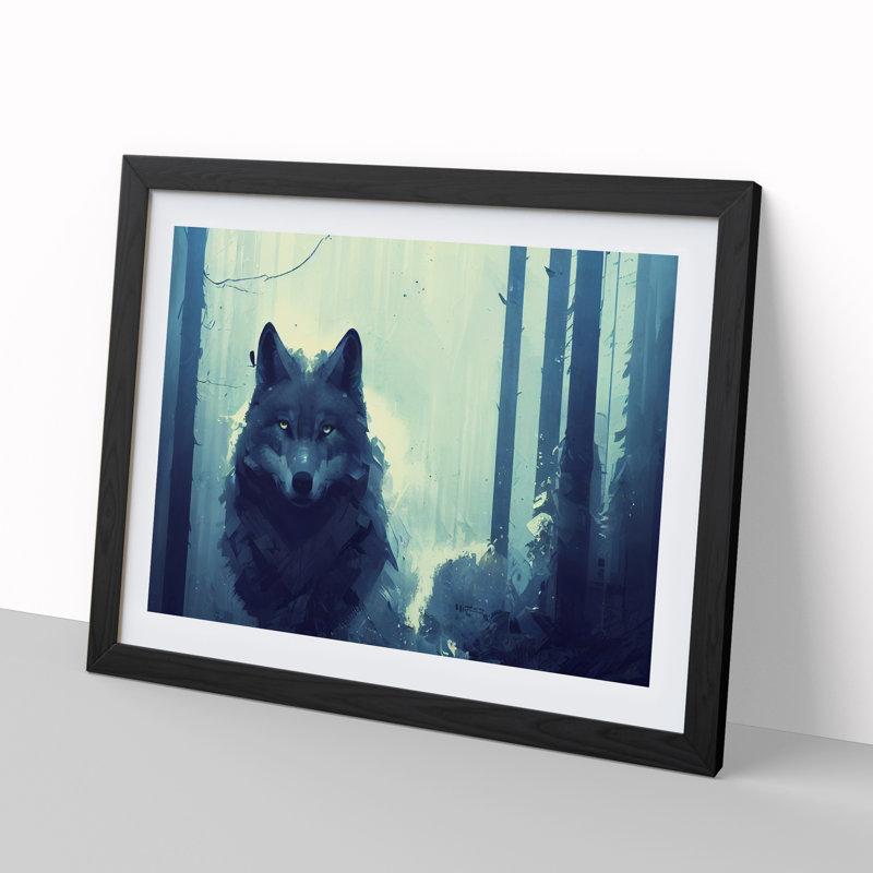 Wolf Art Painting Vol.3 - Framed Print, Black, 46cm H x 64cm W x 2cm D